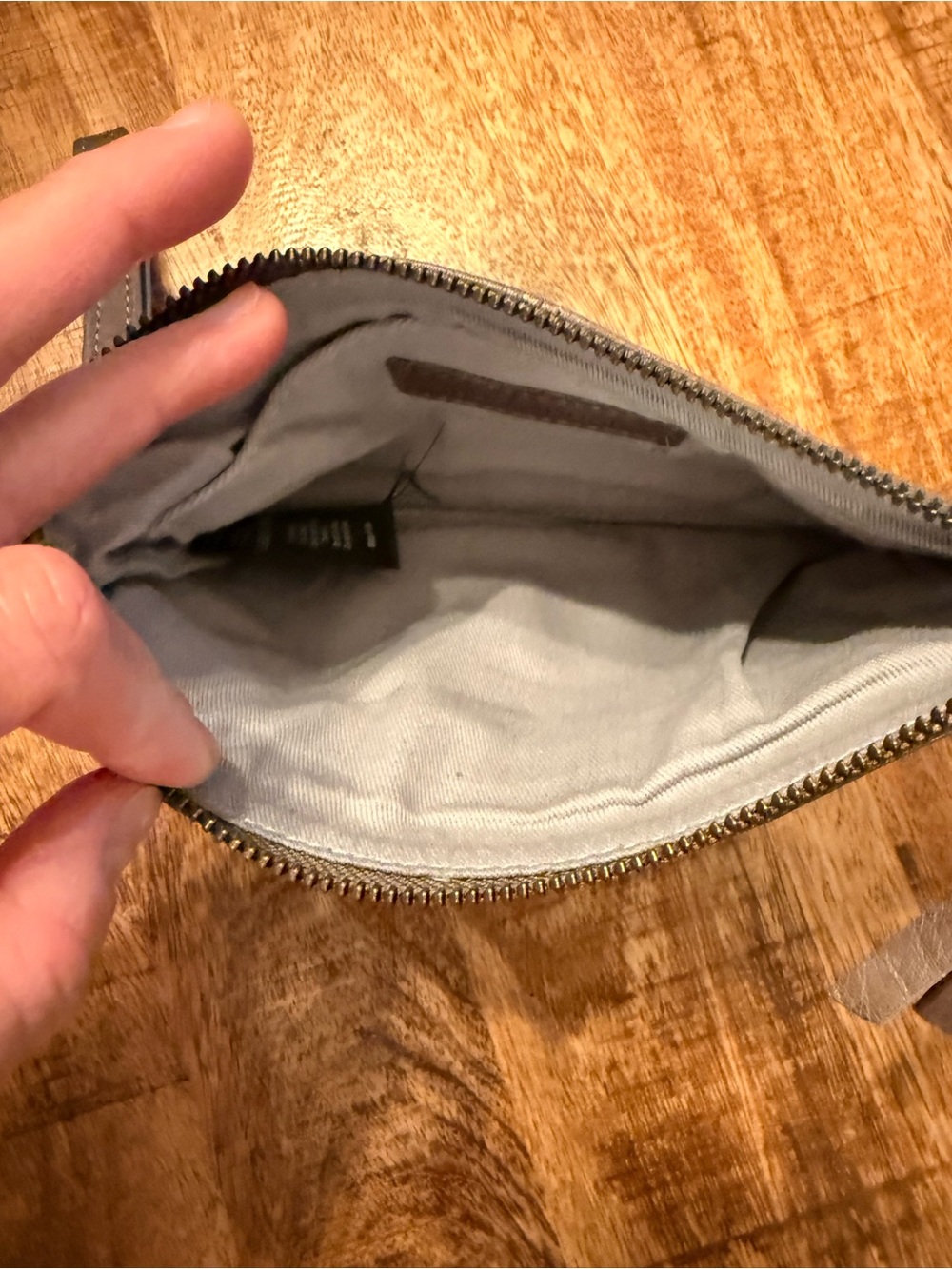 Mood and day Classic Leather Wristlet Clutch in Taupe - Picture 6 of 6